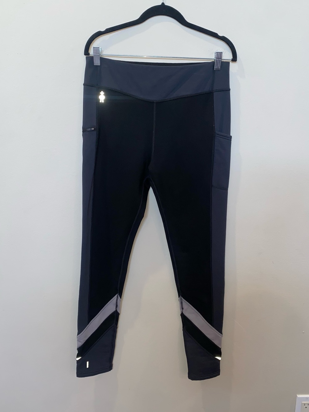 Smartwool Women’s Merino Wool Sport Fleece Black Colorblock Performance Leggings